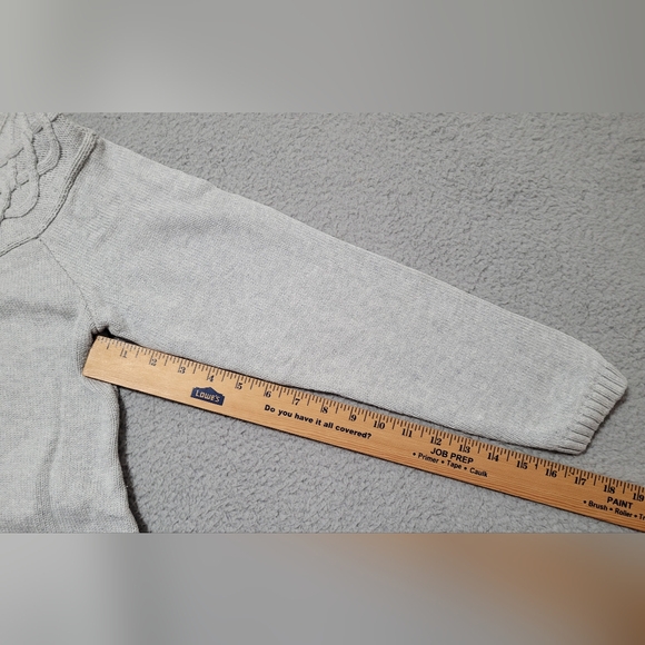 Talbots Gray Long Sleeve Knit Sweater Petite Large - Picture 3 of 9